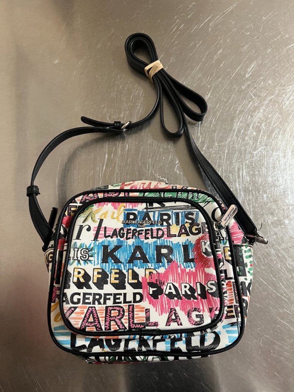 KARL LAGERFELD Paris Graffiti Camera Crossbody Bag Shoulder Bag Satchel Bag